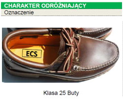 Brązowe skórzane buty typu mokasyny wewnątrz buta żółta wkładka z czarnym pogrubionym napisem ECS wpisanym w czarną ramkę