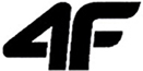 Pogrubiony czarny napis 4F na białym tle