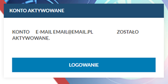 Potwierdzenie założenia konta