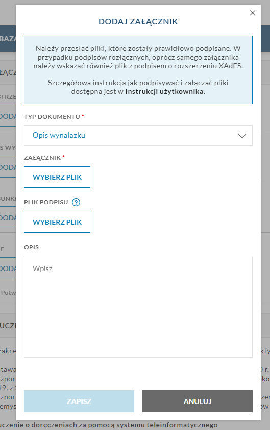 dodaj podpisany załącznik